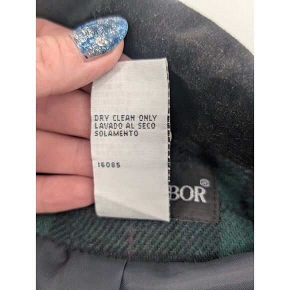 Sag Harbor Vintage 90's Wool Green Plaid Lined Blazer Velvet Collar Size Large - Picture 6 of 11